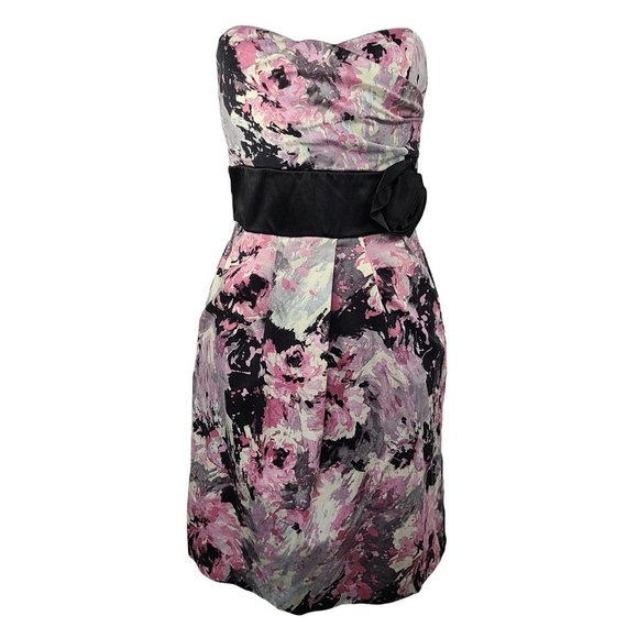 SPEECHLESS Black Pink & White Abstract Dress sz 9 - Picture 2 of 6